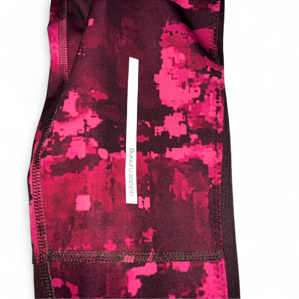 Adidas ClimaCool Women's Pink Abstract Energy Running Leggings - Picture 3 of 6